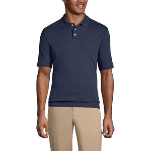 image:imageLands End School Uniform Mens Short Sleeve Banded Bottom Polo ShirtClassic Navy