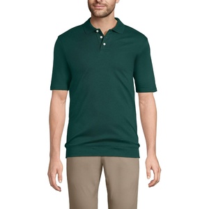 image:imageLands End School Uniform Mens Short Sleeve Banded Bottom Polo ShirtEvergreen