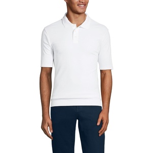 image:imageLands End School Uniform Mens Short Sleeve Banded Bottom Polo ShirtWhite