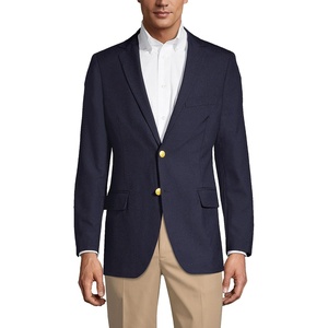 image:imageLands End School Uniform Mens Tailored Fit Hopsack BlazerDeep Navy
