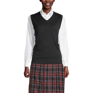image:imageLands End School Uniform Womens Cotton Modal Fine Gauge Sweater VestBlack