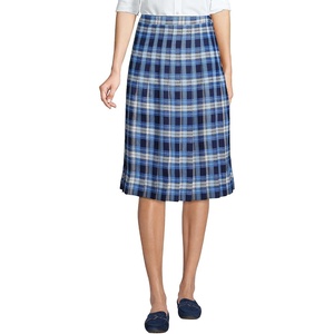 image:imageLands End School Uniform Womens Plaid Pleated Skirt Below the KneeClear Blue Plaid