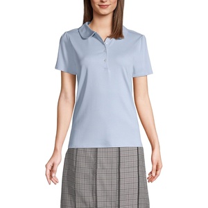 image:imageLands End School Uniform Womens Short Sleeve Peter Pan Collar Polo ShirtBlue