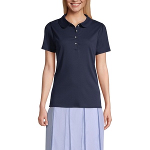 image:imageLands End School Uniform Womens Short Sleeve Peter Pan Collar Polo ShirtClassic Navy