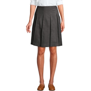 image:imageLands End School Uniform Womens Solid Box Pleat Skirt Top of KneeAcademic Gray