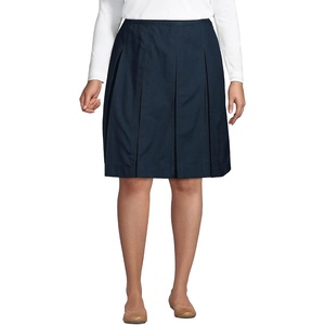 image:imageLands End School Uniform Womens Solid Box Pleat Skirt Top of KneeClassic Navy