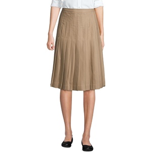 image:imageLands End School Uniform Womens Solid Pleated Skirt Below the KneeKhaki