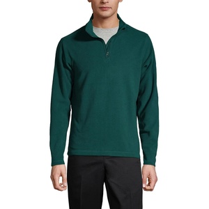 image:imageLands End School Uniform Young Mens Lightweight Fleece Quarter Zip PulloverEvergreen