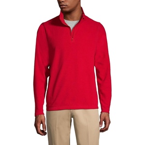 image:imageLands End School Uniform Young Mens Lightweight Fleece Quarter Zip PulloverRed
