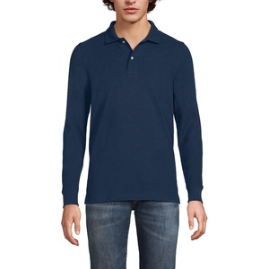 image:imageLands End School Uniform Young Mens Long Sleeve Mesh Polo ShirtClassic Navy
