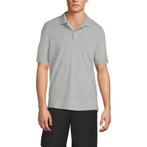 image:imageLands End School Uniform Young Mens Short Sleeve Mesh Polo ShirtGray Heather
