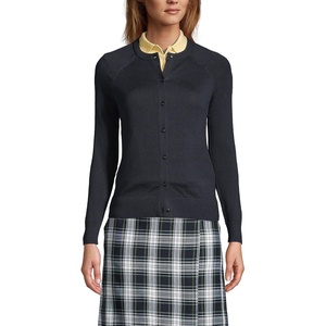 image:imageLands End School Uniform Young Womens Cotton Modal Cardigan SweaterBlack