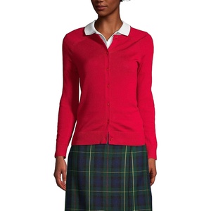 image:imageLands End School Uniform Young Womens Cotton Modal Cardigan SweaterRed
