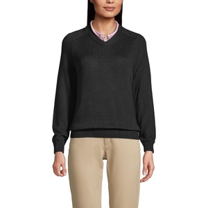 image:imageLands End School Uniform Young Womens Cotton Modal VNeck SweaterBlack