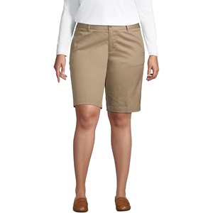 image:imageLands End School Uniform Young Womens Plain Front Blend Chino ShortsKhaki