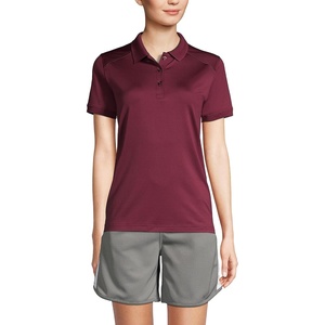 image:imageLands End School Uniform Young Womens Short Sleeve Rapid Dry Polo ShirtBurgundy