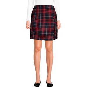 image:imageLands End School Uniform Young Womens Side Pleat Plaid Skort Above the KneeClassic Navy Large Plaid