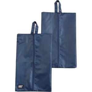 image:imageLands End Shoe Bags for Travel Set of 2  Polyester Canvas Shoe Travel Bag with Zipper Closure Navy