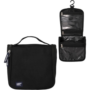 image:imageLands End Small Hanging Toiletry Bag for Travel Canvas Hanging Dopp Kit  Hygiene Bag NavyBlack