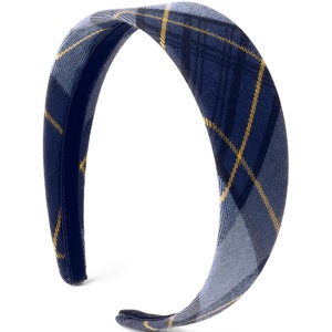 image:imageLands End Uniform Girls Wide Headband Burgundygray Plaid One sizeClassic Navy Plaid