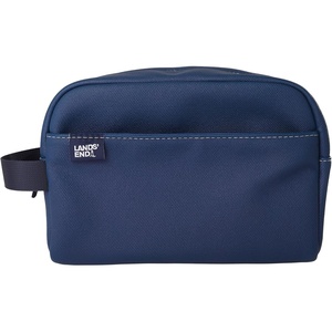 image:imageLands End Woven Dopp Kit for Men  Solid Toiletry Bag with Top Zip and Front Pocket NavyNavy