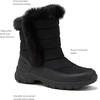 image:imageLands End Expedition Waterproof Insulated Womens Snow Boots Lace Up or Slip On Winter Boots for Women Medium or Wide Width Sizes 6 to 11 Black Brown Blue White or Grey Winter ShoesBlack