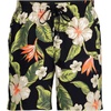 image:imageLands End Mens 7 Inch Volley Hydroliner Swim TrunksHibiscus FloralBlack