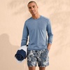 image:imageLands End Mens 7 Inch Volley Hydroliner Swim TrunksSlate Blue Stipple Palm