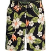 image:imageLands End Mens 9 Volley Hydroliner Swim TrunksHibiscus FloralBlack