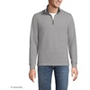 image:imageLands End Mens Bedford Rib Casual Quarter Zip SweaterCharcoal Heather Herringbone