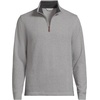 image:imageLands End Mens Bedford Rib Casual Quarter Zip SweaterCharcoal Heather Herringbone