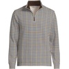 image:imageLands End Mens Bedford Rib Casual Quarter Zip SweaterIvory LatteBrown Houndstooth