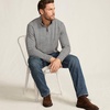 image:imageLands End Mens Bedford Rib Casual Quarter Zip SweaterIvory LatteBrown Houndstooth