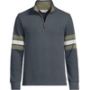 image:imageLands End Mens Bedford Rib Casual Quarter Zip SweaterSteel Gray Placed Stripe