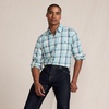 image:imageLands End Mens Coastal FlannelMint SkyBlue Plaid