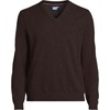 image:imageLands End Mens Fine Gauge Cashmere VNeck SweaterWarm Chocolate Donegal