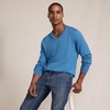 image:imageLands End Mens Fine Gauge Cotton V Neck SweaterBlue Hyacinth