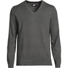 image:imageLands End Mens Fine Gauge Cotton V Neck SweaterCharcoal Heather