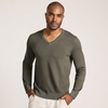 image:imageLands End Mens Fine Gauge Cotton V Neck SweaterForest Moss