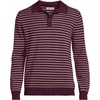 image:imageLands End Mens Long Sleeve Cotton Sweater PoloLush BurgundyMauve Stripe