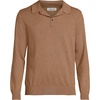 image:imageLands End Mens Long Sleeve Cotton Sweater PoloSoft Camel Brown Heather