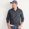 image:imageLands End Mens Long Sleeve Fine Gauge Cotton Quarter Zip SweaterCharcoal Heather