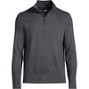 image:imageLands End Mens Long Sleeve Fine Gauge Cotton Quarter Zip SweaterCharcoal Heather