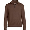 image:imageLands End Mens Long Sleeve Fine Gauge Cotton Quarter Zip SweaterDark Walnut Brown