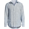image:imageLands End Mens Long Sleeve Linen ShirtBaltic TealWhite Stripe