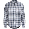 image:imageLands End Mens Long Sleeve Linen ShirtLight Indigo BlueTan Plaid