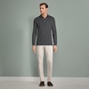 image:imageLands End Mens Long Sleeve Supima PoloDark Charcoal Heather