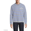 image:imageLands End Mens Long Sleeve Textured Cotton Crewneck SweaterIvory LatteLapis Stripe