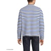 image:imageLands End Mens Long Sleeve Textured Cotton Crewneck SweaterIvory LatteLapis Stripe