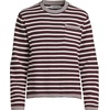 image:imageLands End Mens Long Sleeve Textured Cotton Crewneck SweaterLush Burgundy Stripe